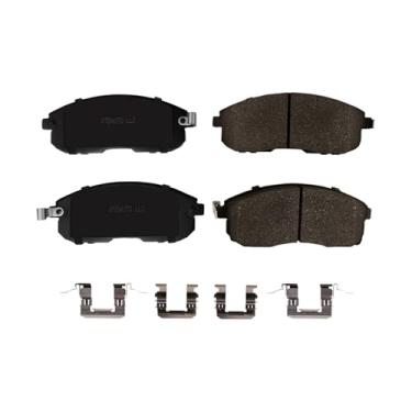 Imagem de PM Auto Pastilhas de freio dianteiras para Nissan Sentra, 07-12 Versa, 02-13 Altima, 09-14 Cube, 11-17 Juke, 00-03 Maxima, 03-05 Infiniti G35, 00 01 I30, 02-04 I35, 03-05 350Z, conjunto de 4 pastilhas