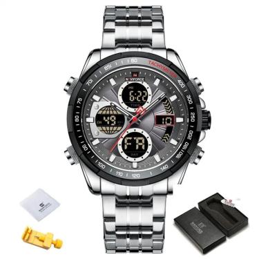 Imagem de Relógio Militar Luxo Sports Chronografo Cinza