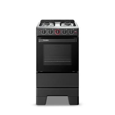 Imagem de Fogão 4 Bocas Esmaltec Ideal Super 50L Bivolt Preto Inox Acendimento Automático Limpa F...
