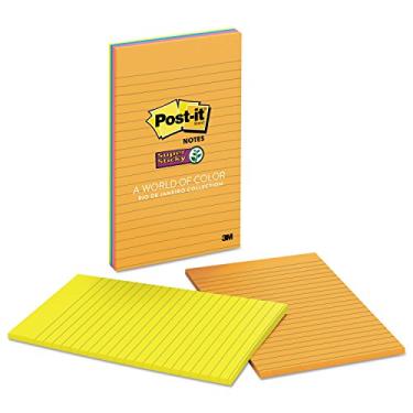 Imagem de Post-It Super Sticky Ultra Notes 12,7 x 20,3 cm, cores sortidas, 4 blocos de 45 folhas por pacote (vendidos em pacotes de 3)