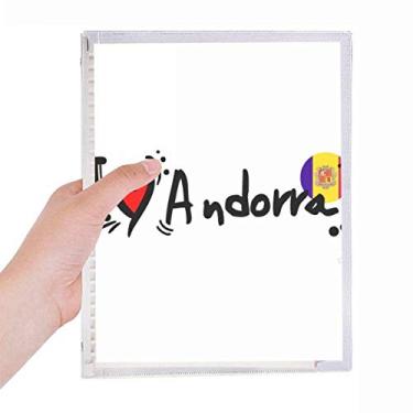 Imagem de Caderno Ilustração de Coração I Love Andorra Bandeira de Palavra Love Leaf Diary Recarregável Diário Papelaria