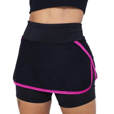Imagem de Shorts Saia Para Ginastica Academia Tenis Praia Cintura Alta Suplex Fitness Donna Martins