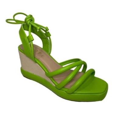 Imagem de Sandalia Feminina Anabela Amarração Offline-Feminino