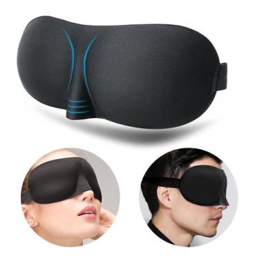 Imagem de Máscara Tapa Olhos Para Dormir 3D Unissex Blackout Confortável Viajar 