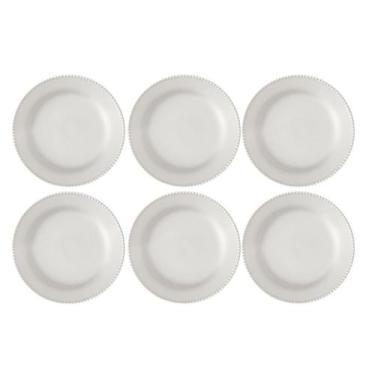 Imagem de Conjunto 6 Pratos Raso Cerâmica 27Cm Perla Branco - Corona