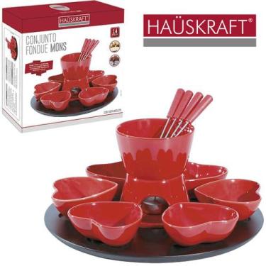 Imagem de Jogo De Fondue De Porcelana Mons 4 Garfos / Panela / Suporte / Vela Ha