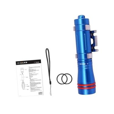 Imagem de menolana Lanterna de mergulho Dive Light portátil portátil liga de alumínio subaquática LED LED TOCHING TORCH para sobrevivência subaquática, Azul