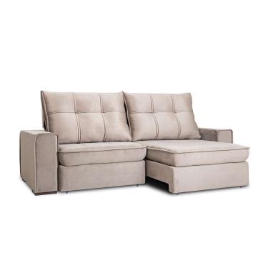 Imagem de Sofá 3 Lugares Retrátil e Reclinável Flexforma Versalhes Veludo Castor 230 cm