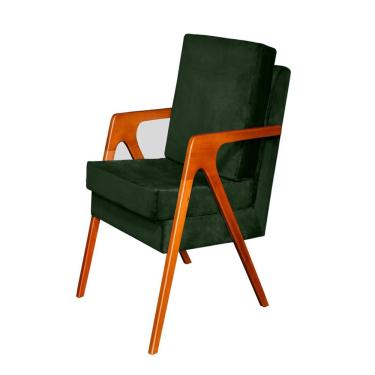 Imagem de Poltrona Decorativa Mona Luxo Dora Bela Cor 0130 Verde Musgo