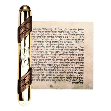 Imagem de Mezuzá Placa Banhado Ouro + Pergaminho Grátis - Loja Horebe, Cobre