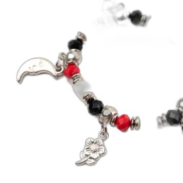 Imagem de Pulseira Obaluaê Penduricalhos Pingentes Cristal E Silicone