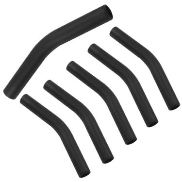 Imagem de LifCratms 6 peças de pontas de borracha de silicone de palha de metal para canudos de metal de aço inoxidável de 5/40.6 cm de largura (diâmetro externo de 8 mm) (preto)