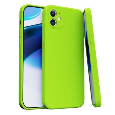 Imagem de Capa Case Capinha Para iPhone 11 Silicone Aveludada Com Forro aveludado Premium (VERDE LIMÃO)
