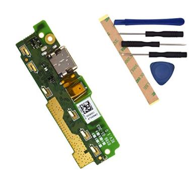 Imagem de Sunrise Glow Porta de carregamento G3221 + placa PCB de substituição de microfone para Sony Xperia XA1 Ultra (L845) - conector de 3,5 mm, mini microfone unidirecional - 20Hz a 20kHz - peça de