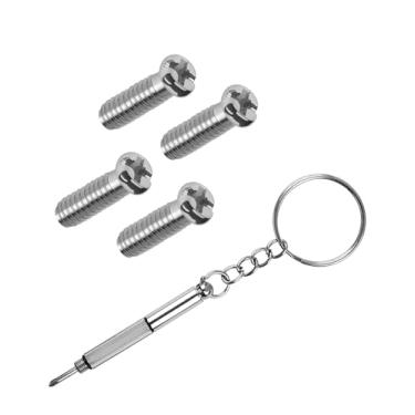 Imagem de Glintbay Conjunto de 4 parafusos Phillips planos e 1 peça de chave de fenda multifuncional para óculos de sol RayBan RB8313 58 mm 61 mm/RB8301/RB8313/RB3530/RB4234/RB4202