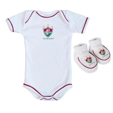 Imagem de Body e Pantufa Fluminense Branco Torcida Baby