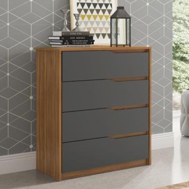 Imagem de Cômoda 4 Gavetas Atria Amendola/grafito Demobile
