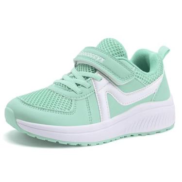 Imagem de Geococcyx Tênis infantil largo para meninos e meninas - Tênis de corrida durável, fácil de usar (tamanho 9-4 juvenis), Azul, 16