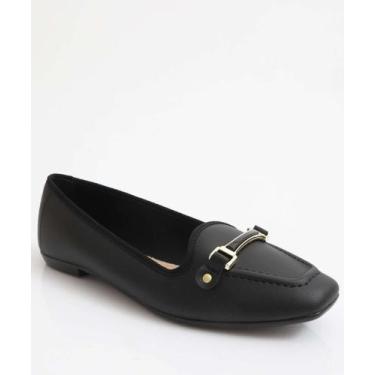 Imagem de Sapatilha Feminina Bico Quadrado Moleca Preto-34040, Preto, 36