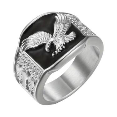 Imagem de Anel Unissex De Aço Inoxidável 316L Com Design De Águia Hip Hop Punk  