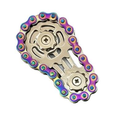 Imagem de Giroscópio De Metal Com Corrente E Roda Dentada, Fidget Spinner Anties