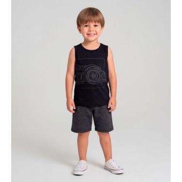 Imagem de Conjunto Infantil Regata Machão Com Estampa Preto - Select, 8, Preto