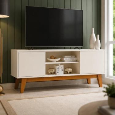 Imagem de Rack Bancada Buffet 140cm Alure Off White/Cinamomo - Henn, Cinamomo/Of