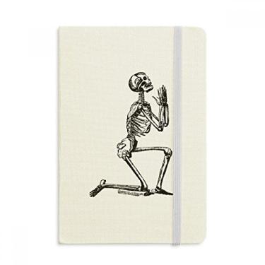 Imagem de Caderno de desenho de esqueleto humano em oração, capa dura oficial, diário clássico