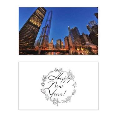 Imagem de Cartão de felicitações City Stars Night Sky New Year Festival Bless Message Present