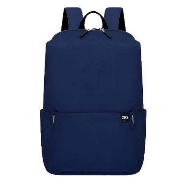 Imagem de Mochila presente colorida pequena mochila masculina e feminina bolsa leve estudante mochila de transporte, Azul escuro, One Size, Mochilas Tote