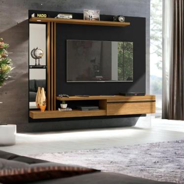 Imagem de Painel para TVs 55" Denver Preto Fosco e Cinamomo Bechara