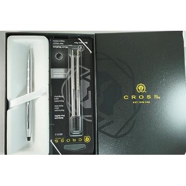 Imagem de Cross Century Classic Satin Barrel com detalhes gravados em corte de diamante e caneta esferográfica com dois refis de bônus em caixa de presente corporativa