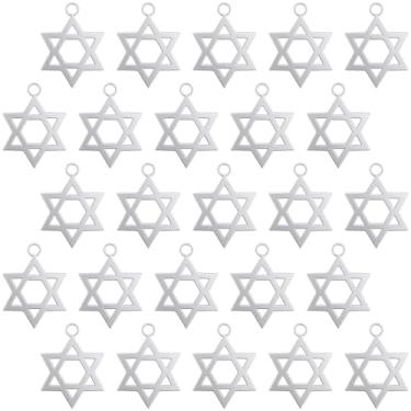 Imagem de Joez Wonderful Amuletos de estrela de Davi, pingentes judaicos de aço inoxidável para fabricação de joias, acessórios de pingente retrô para bricolage, Aço inoxidável, Sem Pedra Preciosa