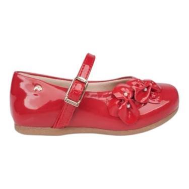 Imagem de Sapato Infantil Pampili Mini Angel Flores e Pérolas Verniz Vermelho Peper (Verniz Vermelho Peper, BR, Criança de 1 a 3 anos, Numérico, P, 20)