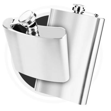 Imagem de Cantil Porta Bebida De Bolso 210ml Em Inox 7oz - Whisky Vodka