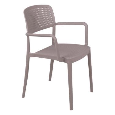 Imagem de Cadeira Tramontina Serena Com Braços Camurça Empilhável Em Polipropileno Com Proteção Antimicrobiana
