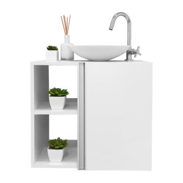 Imagem de Conjunto Gabinete Para Banheiro Branco Com Cuba Harpia