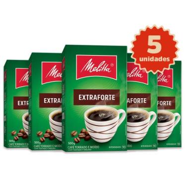 Imagem de Kit 5 Cafés Melitta Extra Forte Vácuo 500g