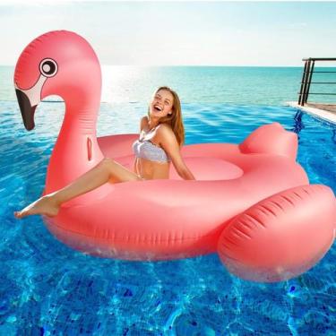 Imagem de Pool Float TURNMEON 102 Giant Flamingo inflável para 2-4