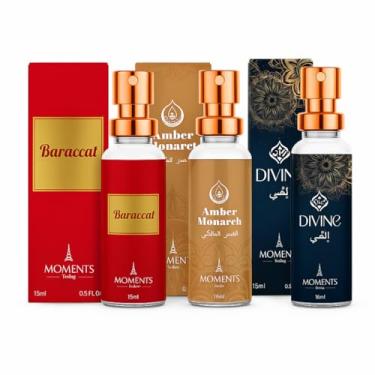 Imagem de Kit 3 Perfumes Árabes De 15 Ml (Baraccat, Divine, Amber Monarch) Da Moments Paris