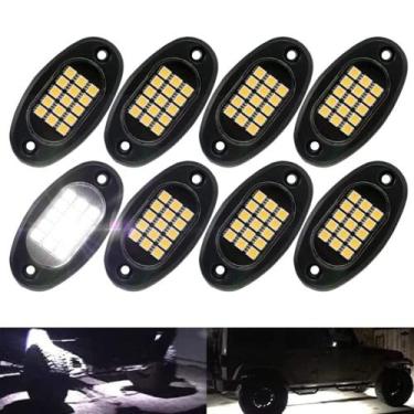 Imagem de Rock Lights Winunite 8 cápsulas brancas com fio de extensão de 4 m