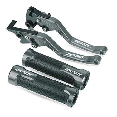 Imagem de Para 690SMC 2008-2013 2012 motocicleta CNC alumínio freio embreagem alavanca guidão grip 690 SMC 2011 2010 acessórios acessórios alavanca de embreagem freio motocicleta (cor: cinza)