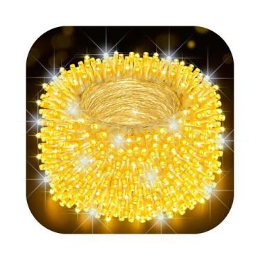 Imagem de Cordão 1000 Leds Com Strobo 90 Metros Prova D'água Fio Transparente Na
