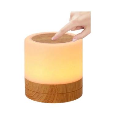 Imagem de Luminária De Mesa Portátil RGB Regulável Com Bluetooth, Bateria E Cont