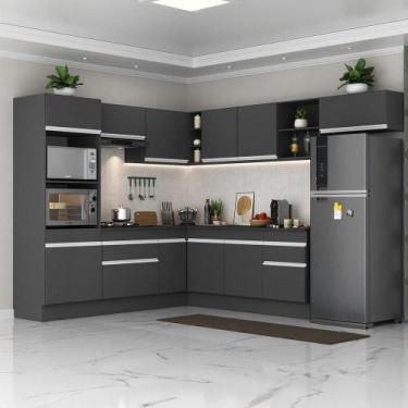 Imagem de Armário De Cozinha Completa De Canto Preto/branco - MULTIMOVEIS