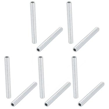 Imagem de Bocal de tubo de lâmpada, rosca M6 50 mm de comprimento, peças de reparo, peças de reparo para lâmpadas, tom prateado banhado a zinco, pacote com 10