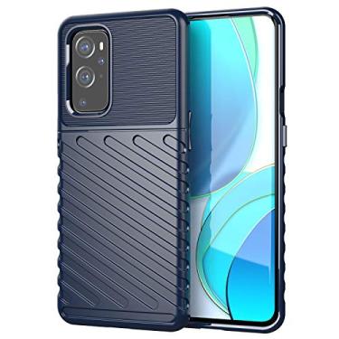 Imagem de HTXWXJC Capa de telefone para OnePlus 9 Pro, OnePlus 9Pro LE2121, capa à prova de choque, capas protetoras de TPU antiarranhões, capa de grau militar para OnePlus 9 Pro azul