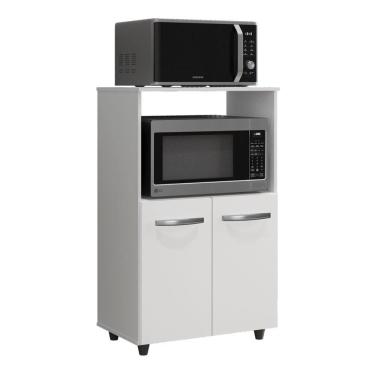 Imagem de Armário Multiuso Cozinha Para Forno Micro-ondas Thaís 02 Portas Branco - Abmaza