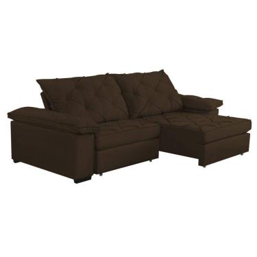 Imagem de Sofá Retrátil E Reclinável 2,40m Clara | Conforto Premium E Design Elegante Marrom