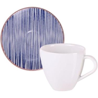Imagem de Conjunto Xícaras e Pires Tramontina Abstratta Porcelana 95ml